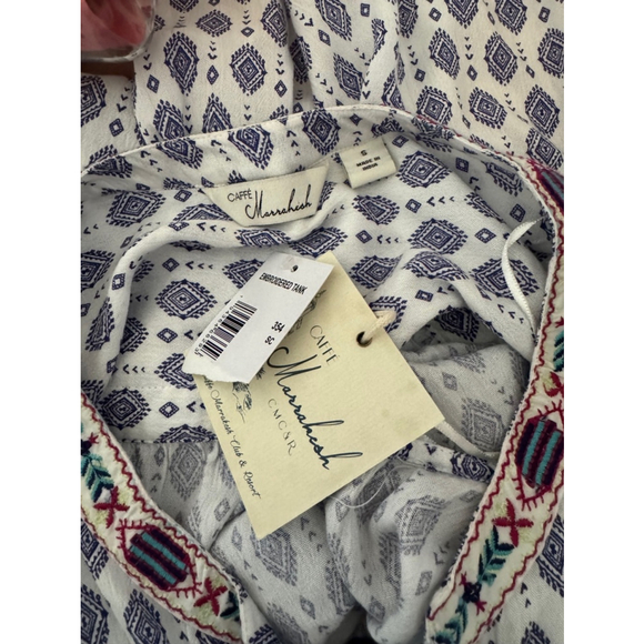 Women's Caffe Marrakech Tank Top S White Blue - Picture 4 of 4